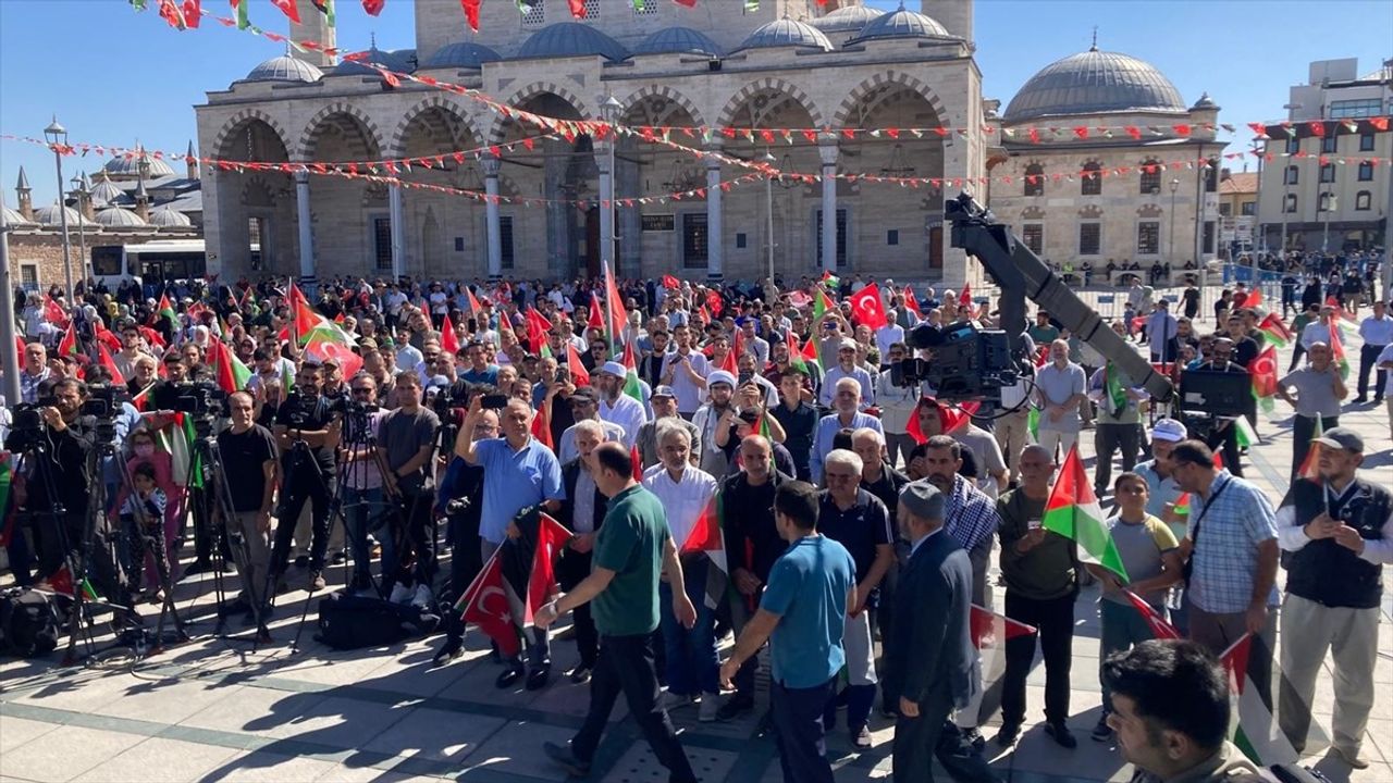 Konya'da Filistin İçin Miting Düzenlendi