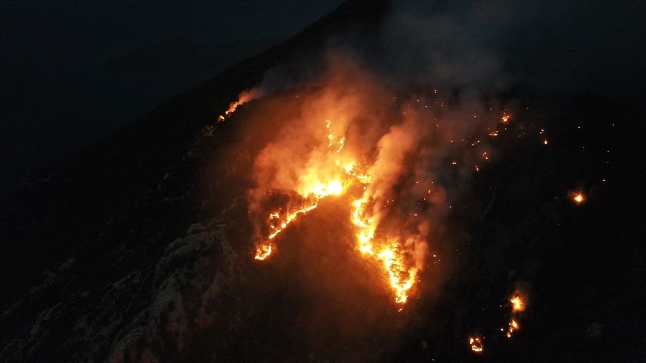 Menteşe Orman Yangınına Sürekli Müdahale Devam Ediyor