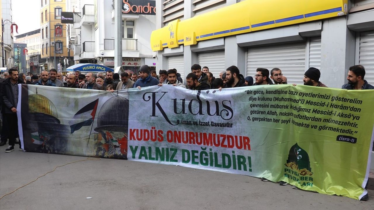 Ağrı'da İsrail'in Gazze Saldırıları Protesto Edildi