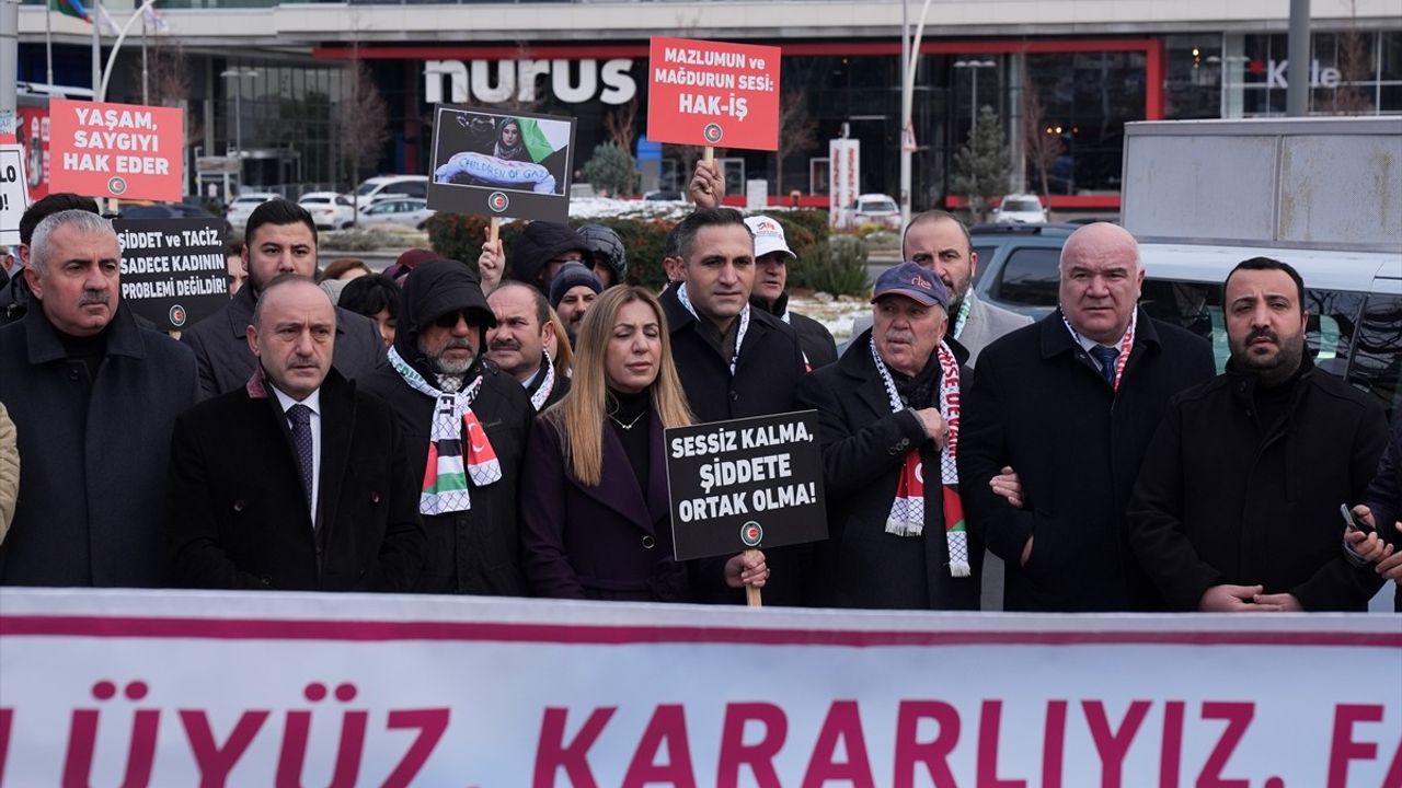 HAK-İŞ, Kadına Yönelik Şiddeti ABD Büyükelçiliği Önünde Protesto Etti