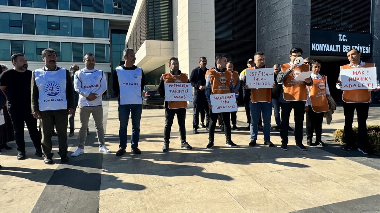 Konyaaltı Belediyesi'nin Eksik Ödenen Maaşları Protesto Edildi