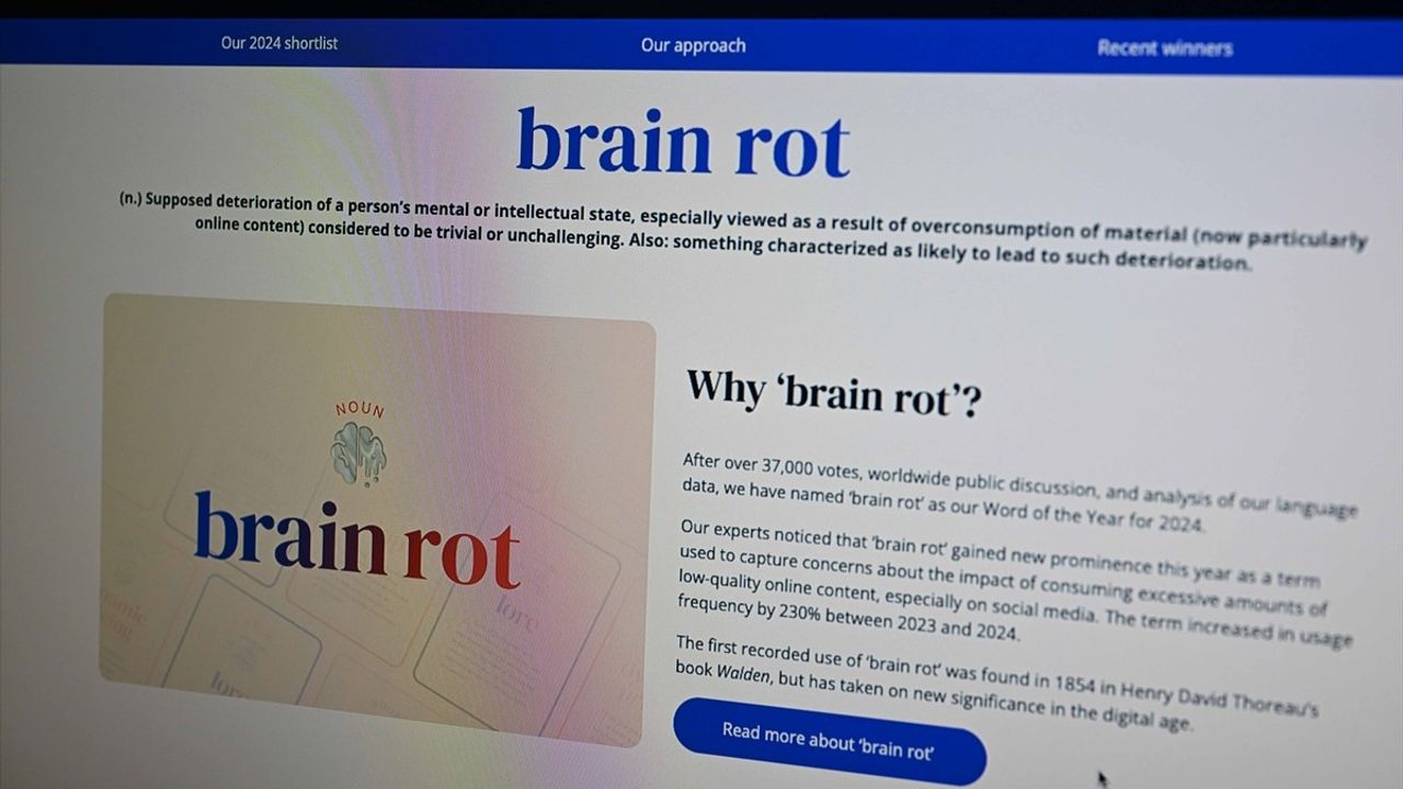 Oxford Sözlüğü Yılın Kelimesini Seçti: 'Beyin Çürümesi'