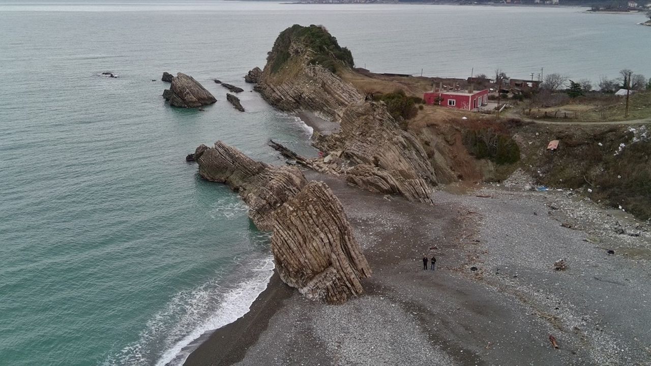 Sinop'ta Deniz Çekilmesi Dronla Görüntülendi