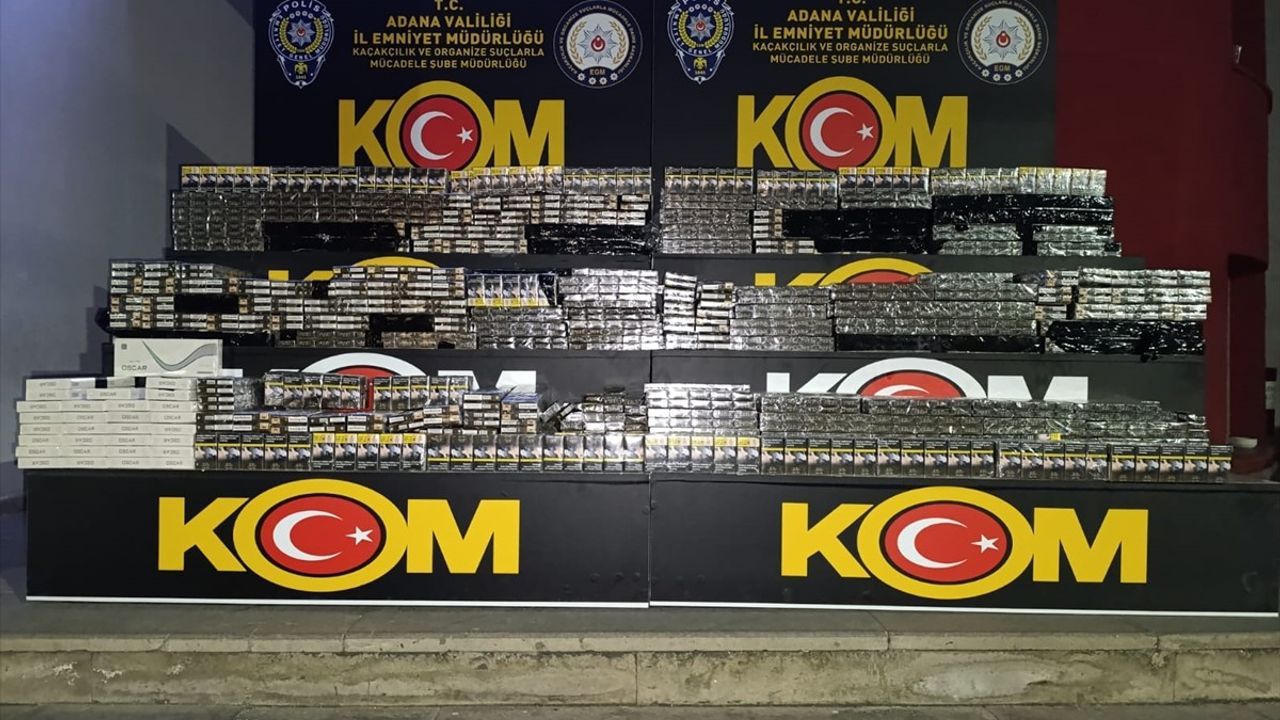 Adana'da Kaçakçılık Operasyonu: 3 Zanlı Yakalandı, Binlerce Paket Sigara Ele Geçirildi