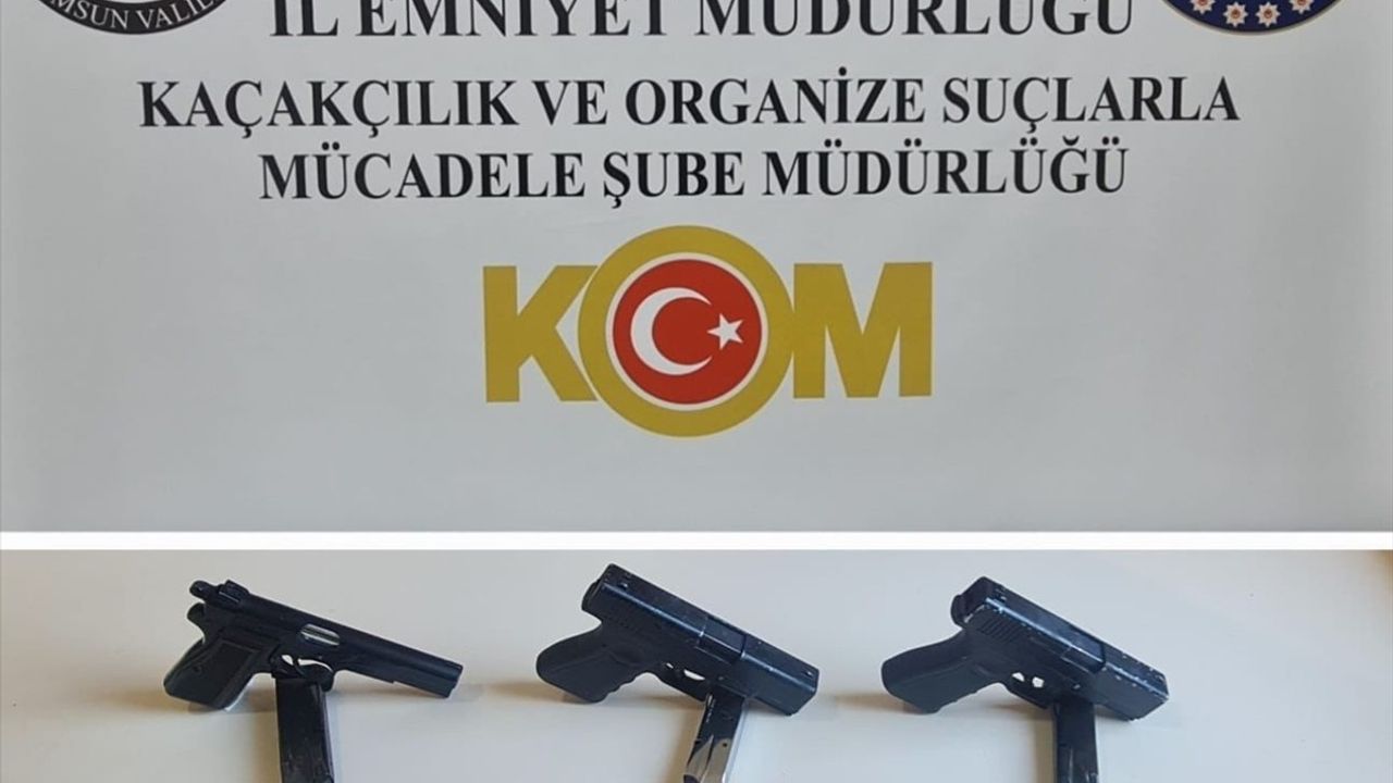 Samsun'da Operasyon: 6 Kişi Yakalandı, 3 Ruhsatsız Tabanca Ele Geçirildi