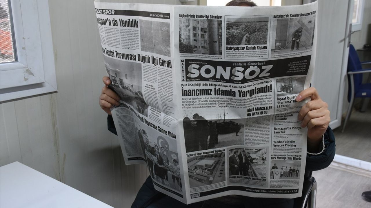 Malatya'nın İlk Renkli Gazetesi Sonsöz, 28 Şubat'ta Siyah-Beyaz Yayımlandı
