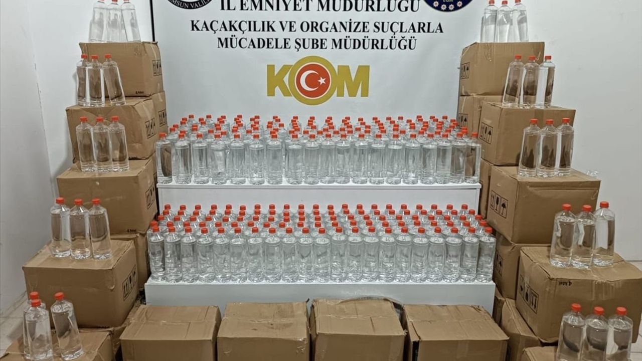 Samsun'da Nakliye Araçlarında Gizlenmiş 1 Ton Etil Alkol Ele Geçirildi