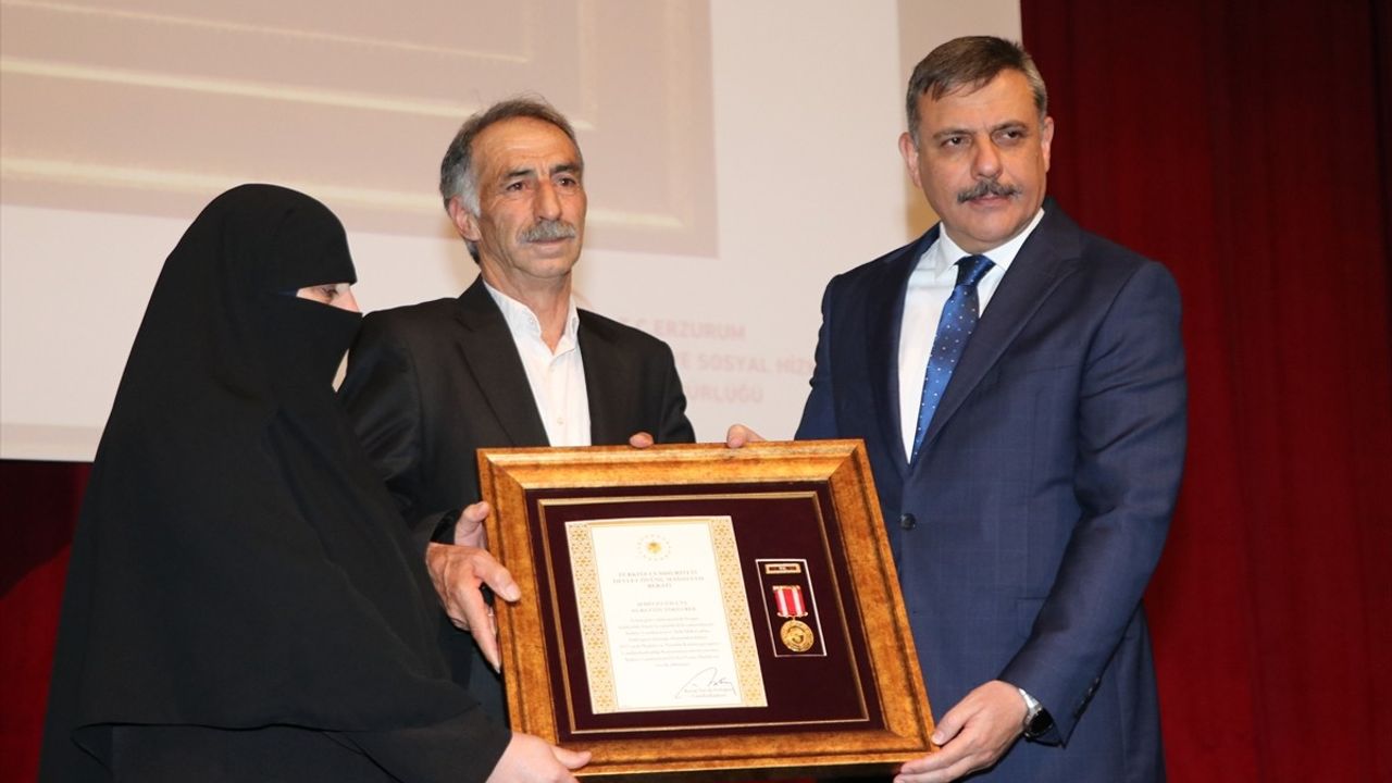 Erzurum'da Devlet Övünç Madalyası ve Beratı Töreni Coşkuyla Gerçekleşti