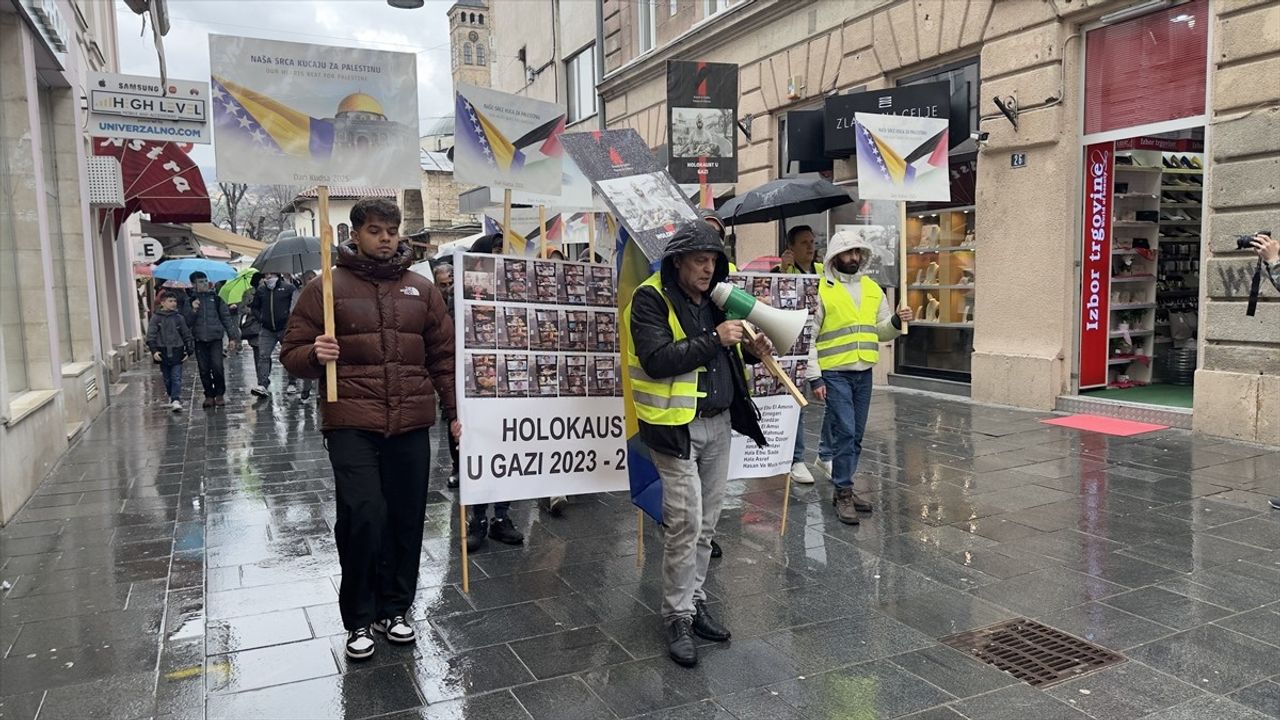 Saraybosna'da Dünya Kudüs Günü'nde Filistin'e Destek Yürüyüşü