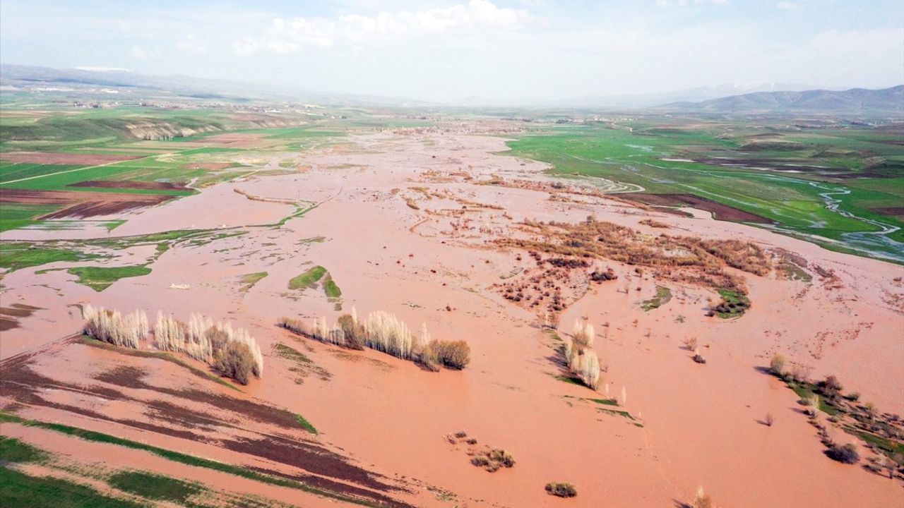Ağrı'da Murat Nehri Taştı, Tarım Arazileri Su Altında Kaldı