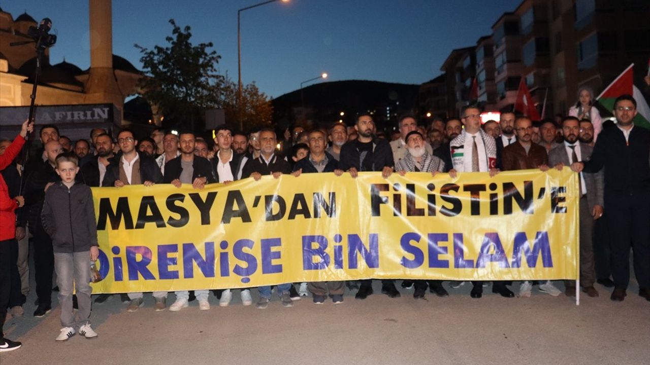 Amasya'da Filistin'e Destek Yürüyüşü Gerçekleşti