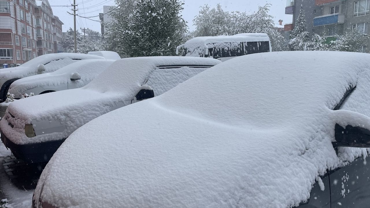 Bolu'da Nisan Ayında Beklenmedik Kar Yağışı