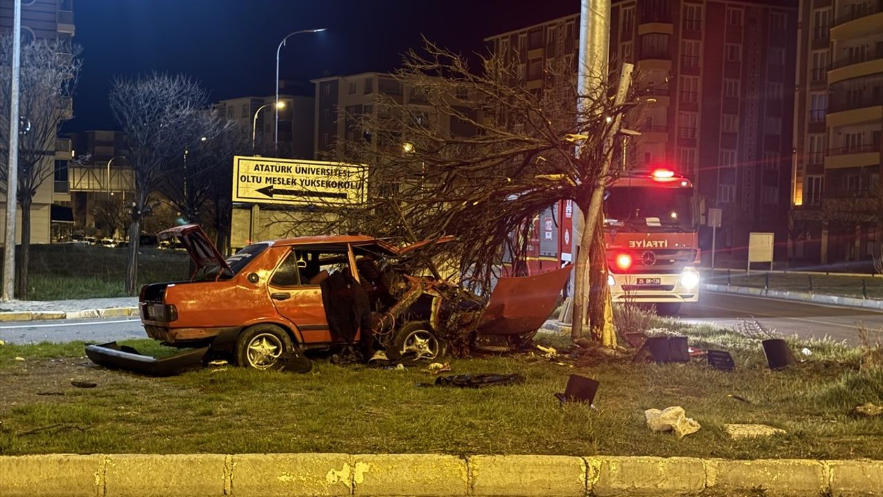 Erzurum'da Kazada 4 Kişi Yaralandı