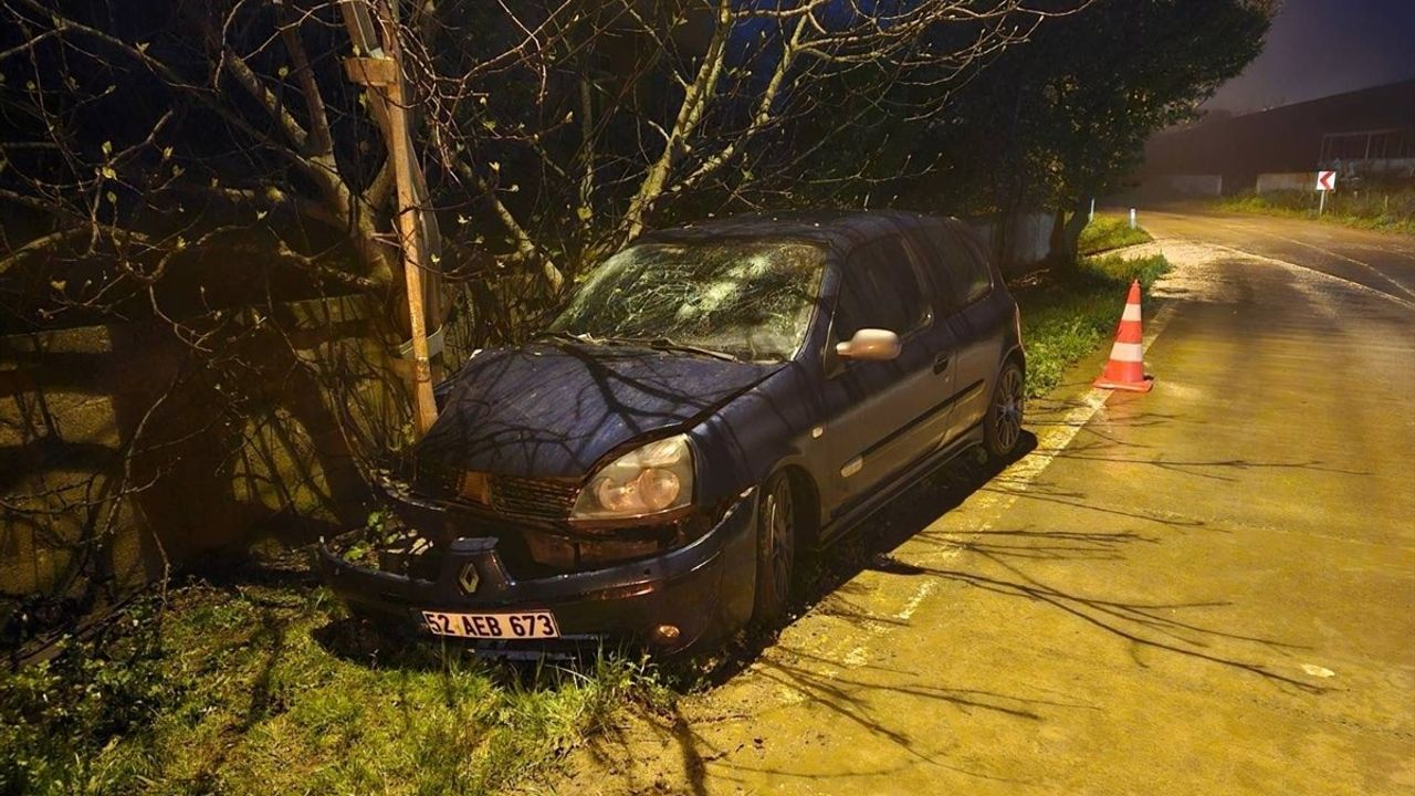 Samsun'da Aydınlatma Direğine Çarpan Otomobilde 3 Yaralı