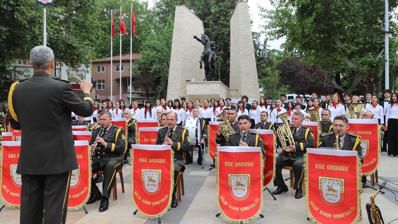 Denizli'de Askere Bando ile Öğrenciler Coşkuyla Konser Verdi
