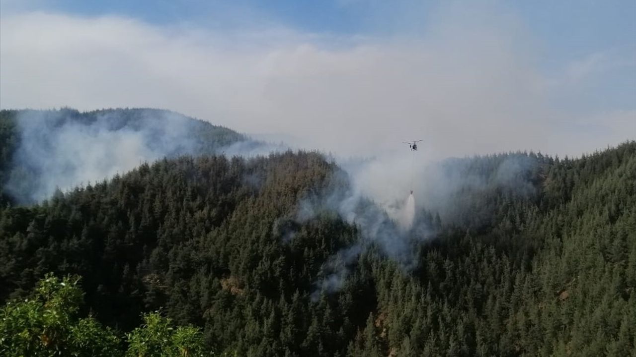 Kahramanmaraş'taki Orman Yangınına Havadan ve Karadan Müdahale