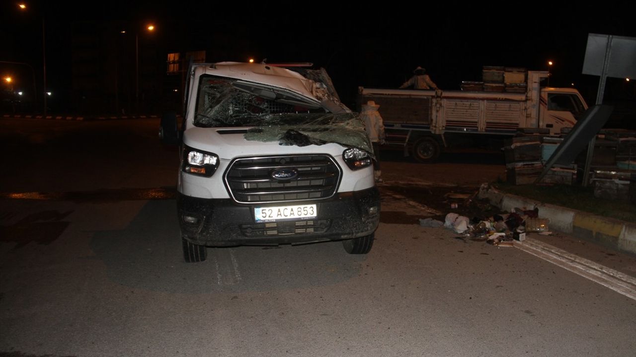 Konya'da Arı Kovanı Yüklü Kamyonet Devrildi, Polis Memuru Hastaneye Kaldırıldı
