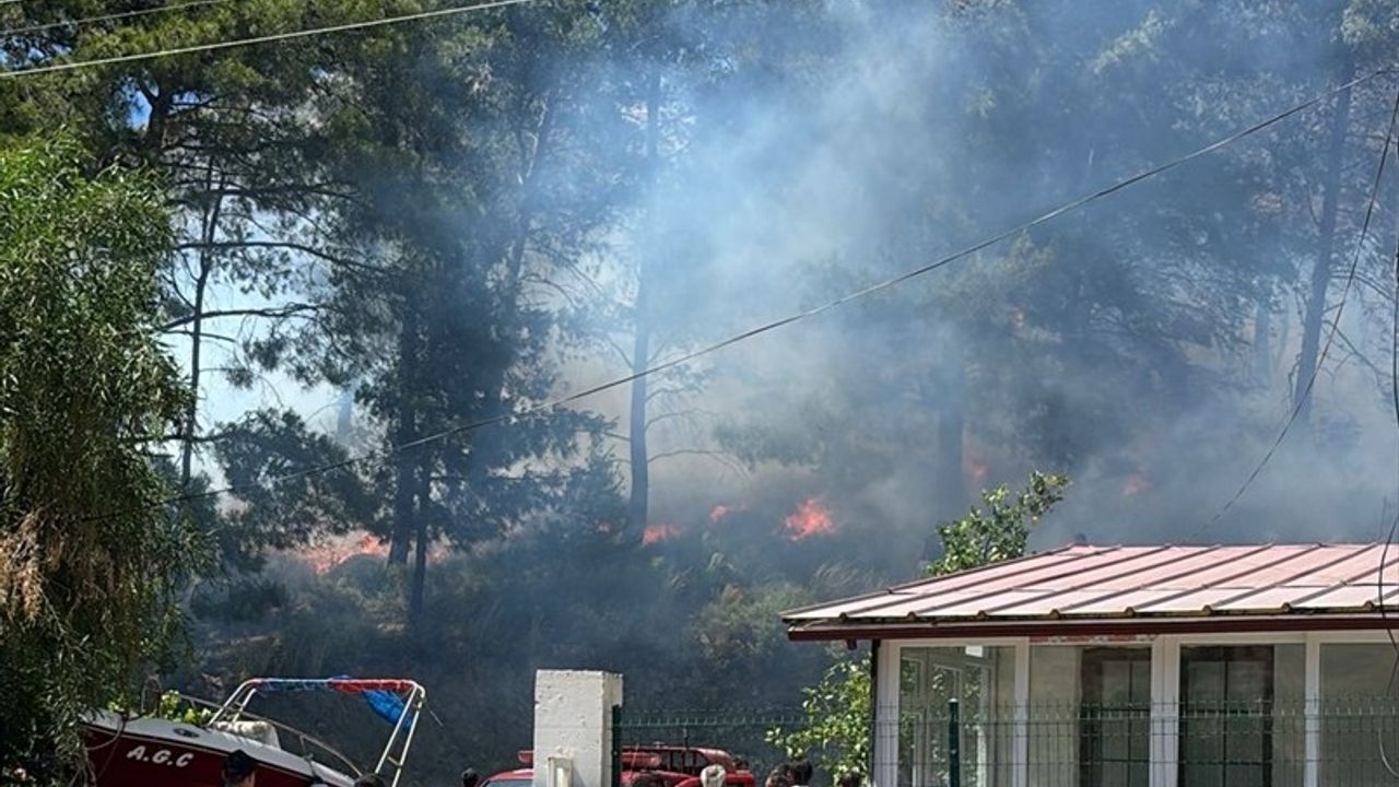 Marmaris'te Orman Yangınına Havadan ve Karadan Müdahale