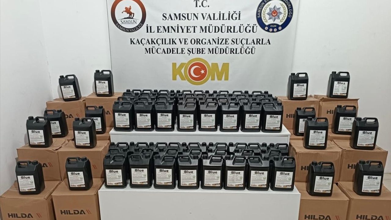 Samsun'da 1 Ton Etil Alkol Ele Geçirildi