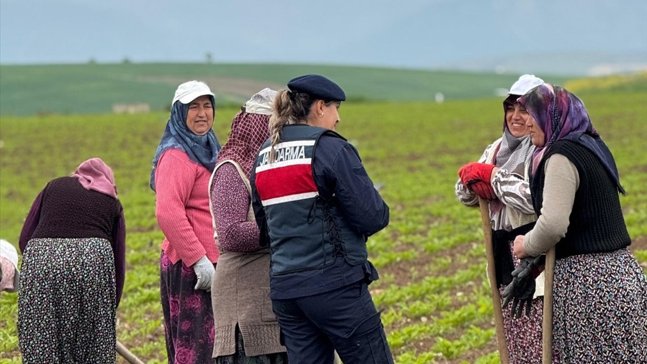Samsun Jandarması, Tarlada Çalışan Kadınların 1 Mayıs'ını Kutladı