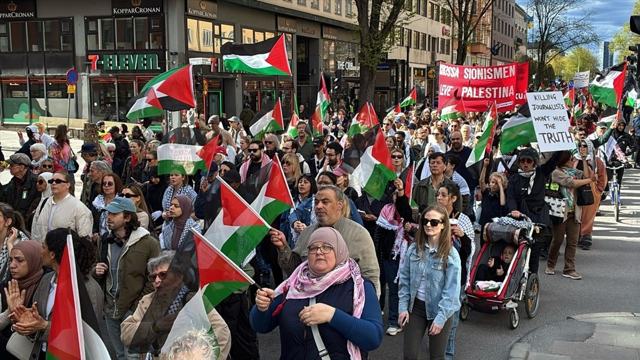 Stockholm'de Filistin için Gıda Kıtlığı Protestosu