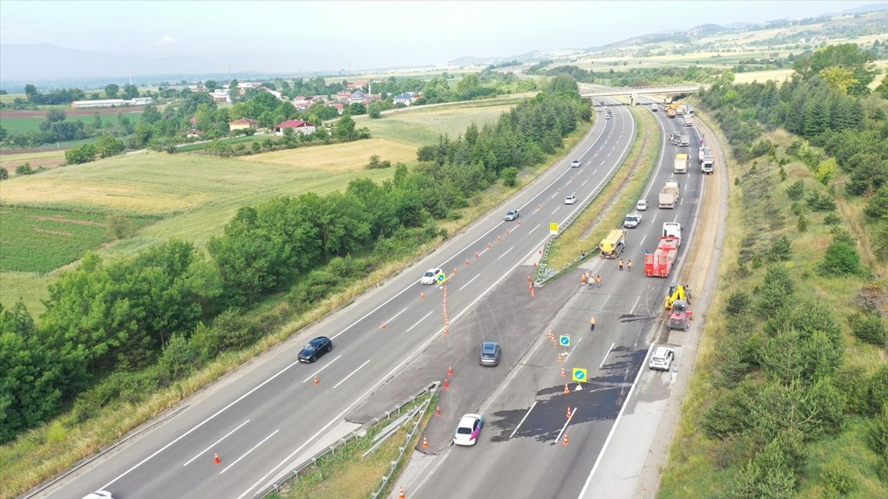 Anadolu Otoyolu Bolu Kesiminde Üstyapı Onarım Çalışması Başladı