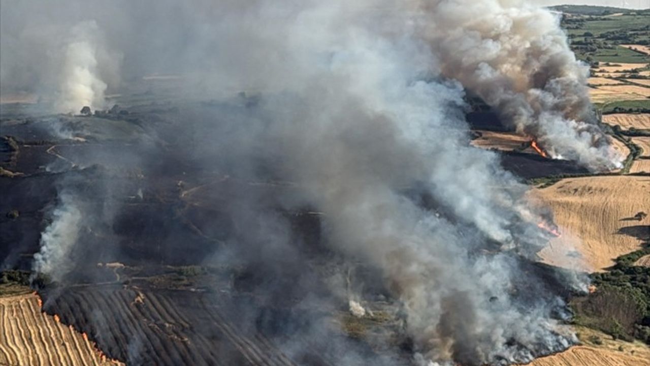 Balıkesir'de Kırsal Alanda Yangın Kontrol Altına Alınmaya Çalışılıyor