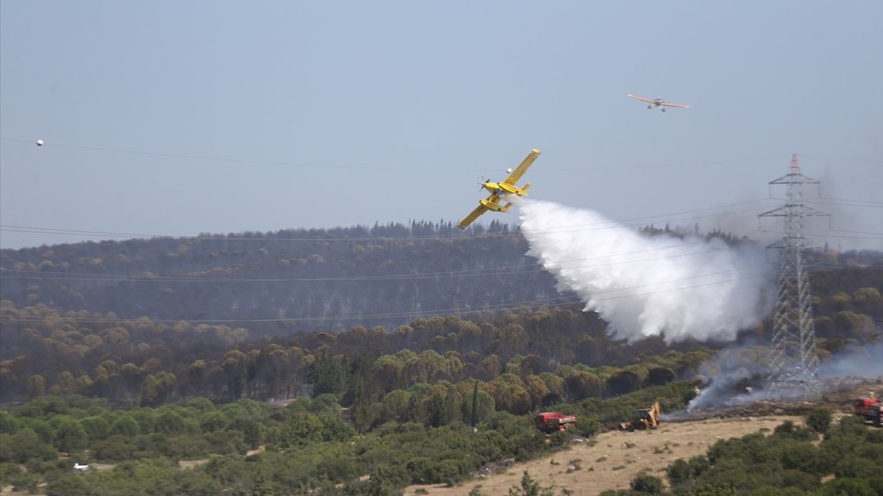 Çanakkale'de Tarım Arazisinden Ormanlık Alana Sıçrayan Yangın Kontrol Altına Alındı