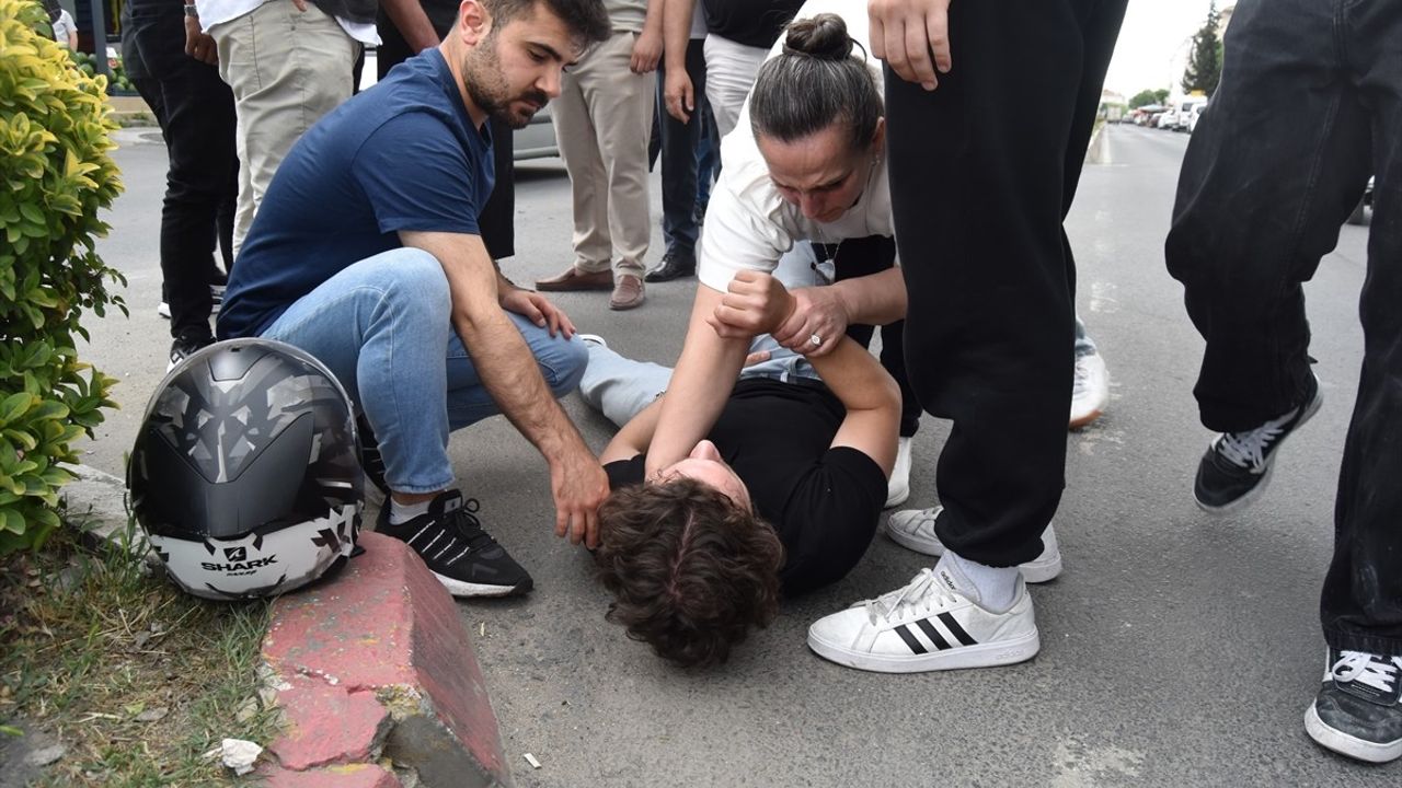 Kırklareli'de Motosiklet Kazası Güvenlik Kamerasında