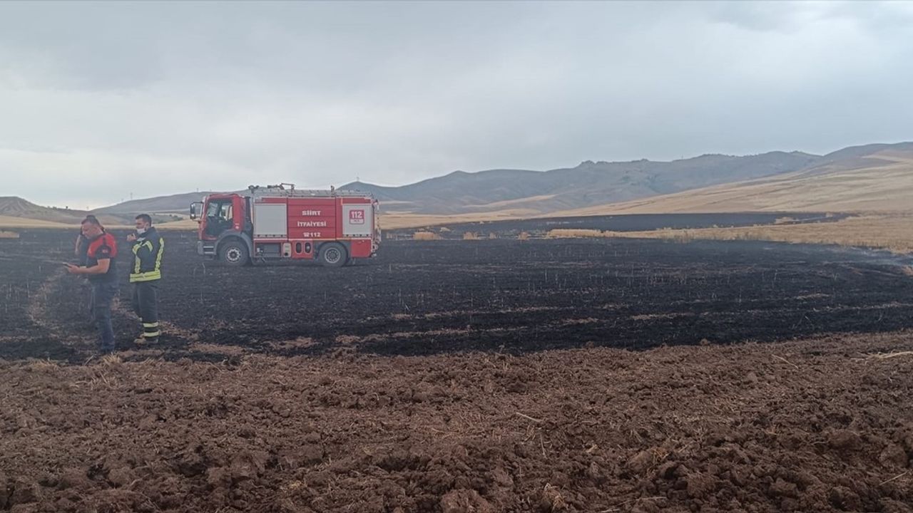 Siirt'te Yıldırım Düşmesi Tarım Alanında Yangın Çıkardı