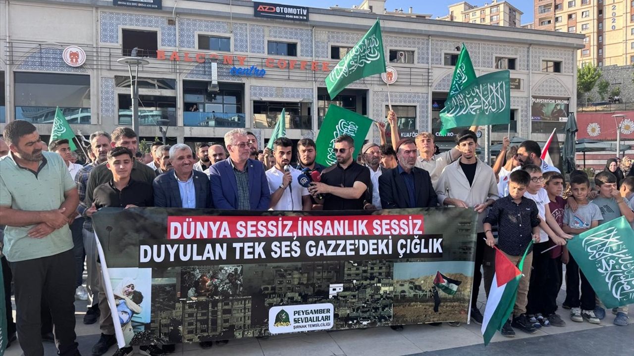 Şırnak'ta Gazze'ye Yönelik Saldırılara Protesto