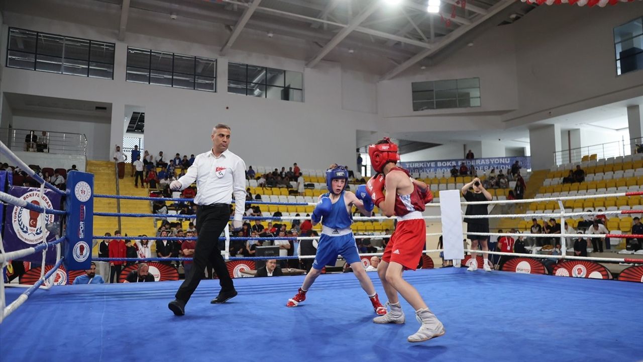 Bayburt'ta Üst Minik Erkekler ve Kadınlar Türkiye Ferdi Boks Şampiyonası Devam Ediyor