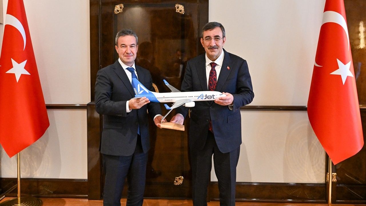 Cumhurbaşkanı Yardımcısı Yılmaz, AJet Genel Müdürü Sarp ile Görüştü