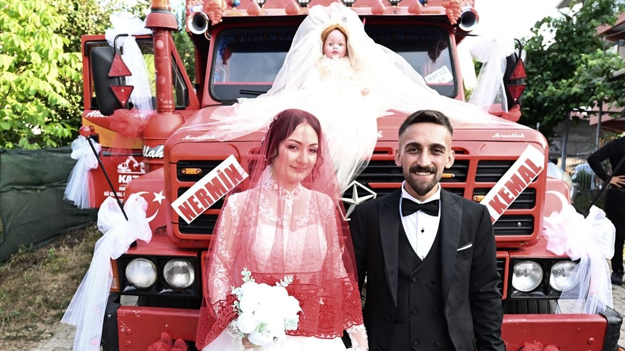 Düzceli Sürücünün Gelin Arabası: Kamyon ile Düğün Keyfi