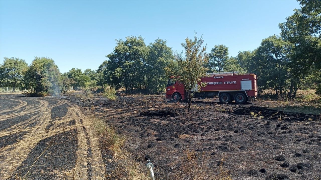 Konya'da Arpa Ekili Alanda Yangın Kontrol Altına Alındı
