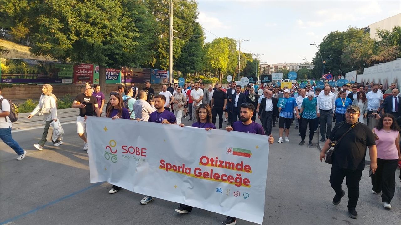 Konya'da SOBE Otizm Spor Oyunları Kortej Yürüyüşüyle Başladı