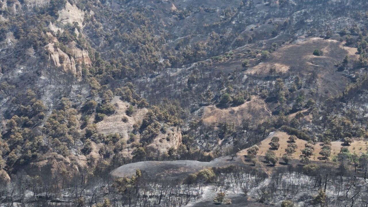 Manisa'daki Orman Yangınları Havadan Görüntülendi