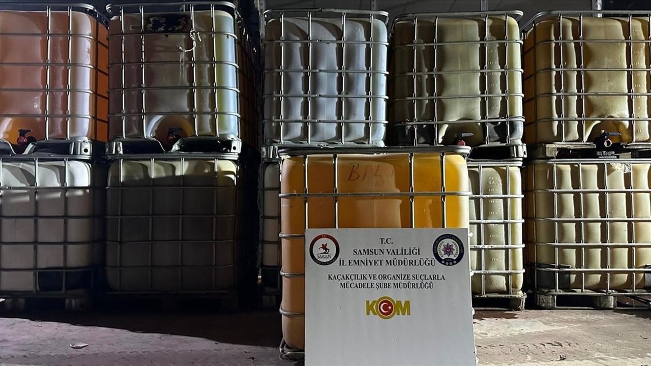 Samsun Bafra'da 11 Bin Litre Kaçak Akaryakıt Ele Geçirildi