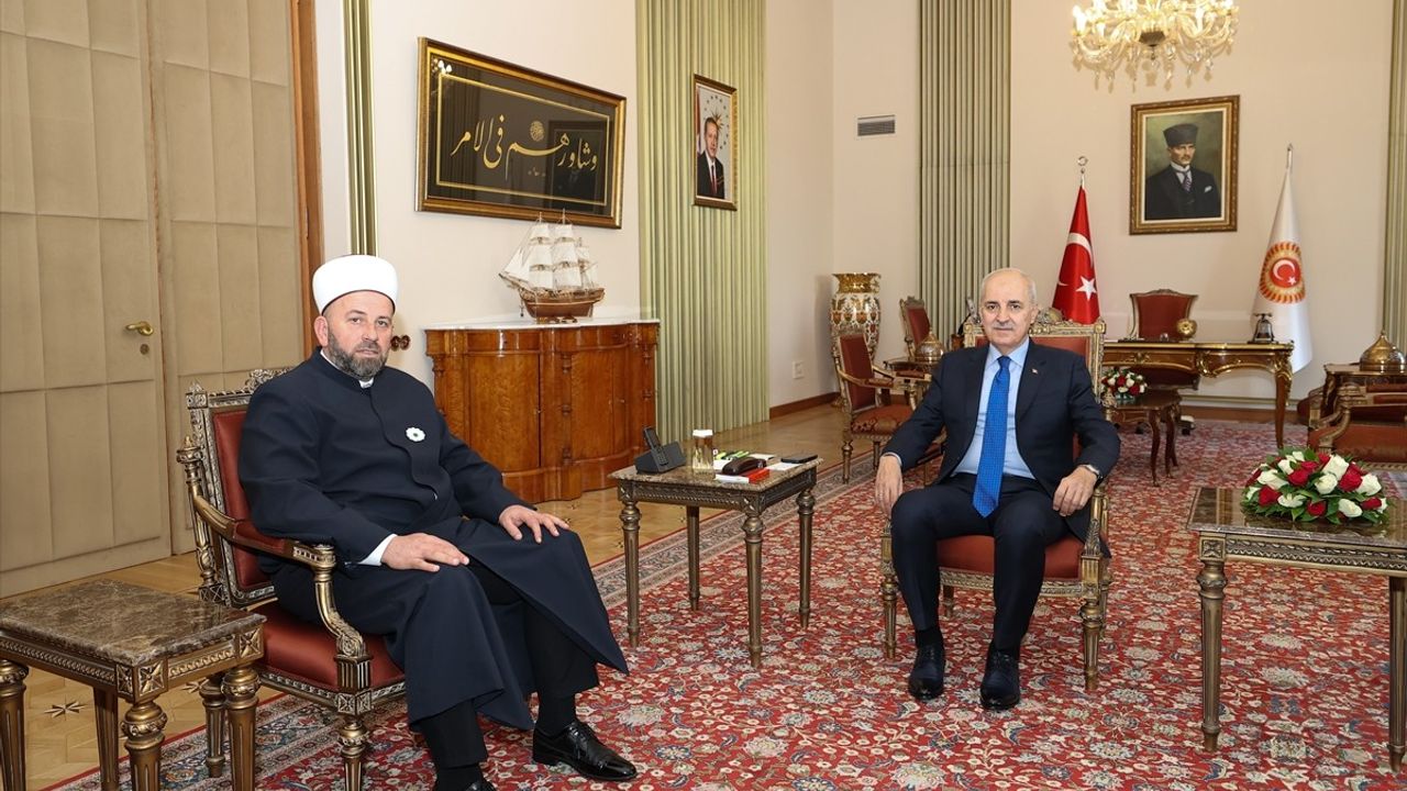 TBMM Başkanı Kurtulmuş, Karadağ İslam Birliği Başkanı Fejzic'i Kabul Etti
