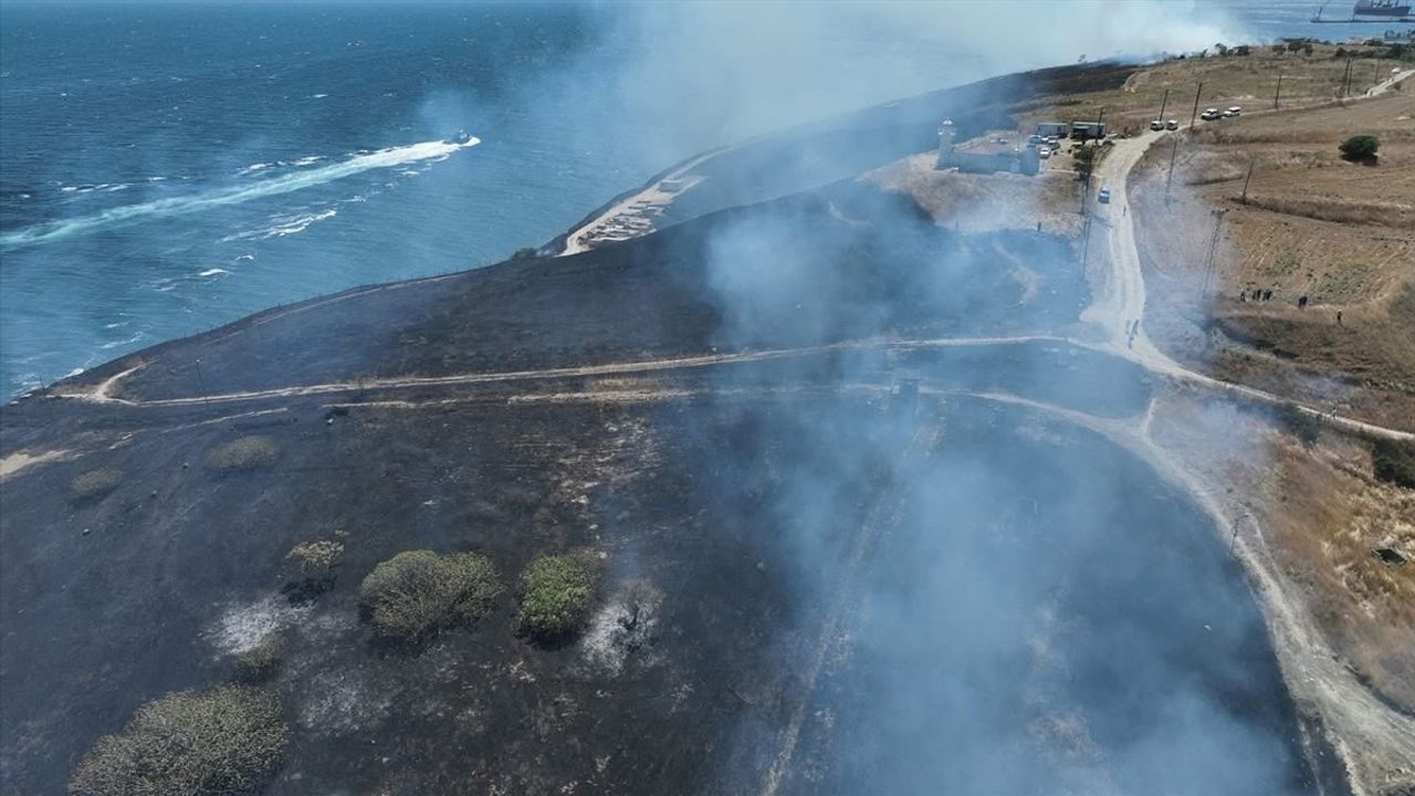 Tekirdağ'da Anız Yangını Kontrol Altına Alındı