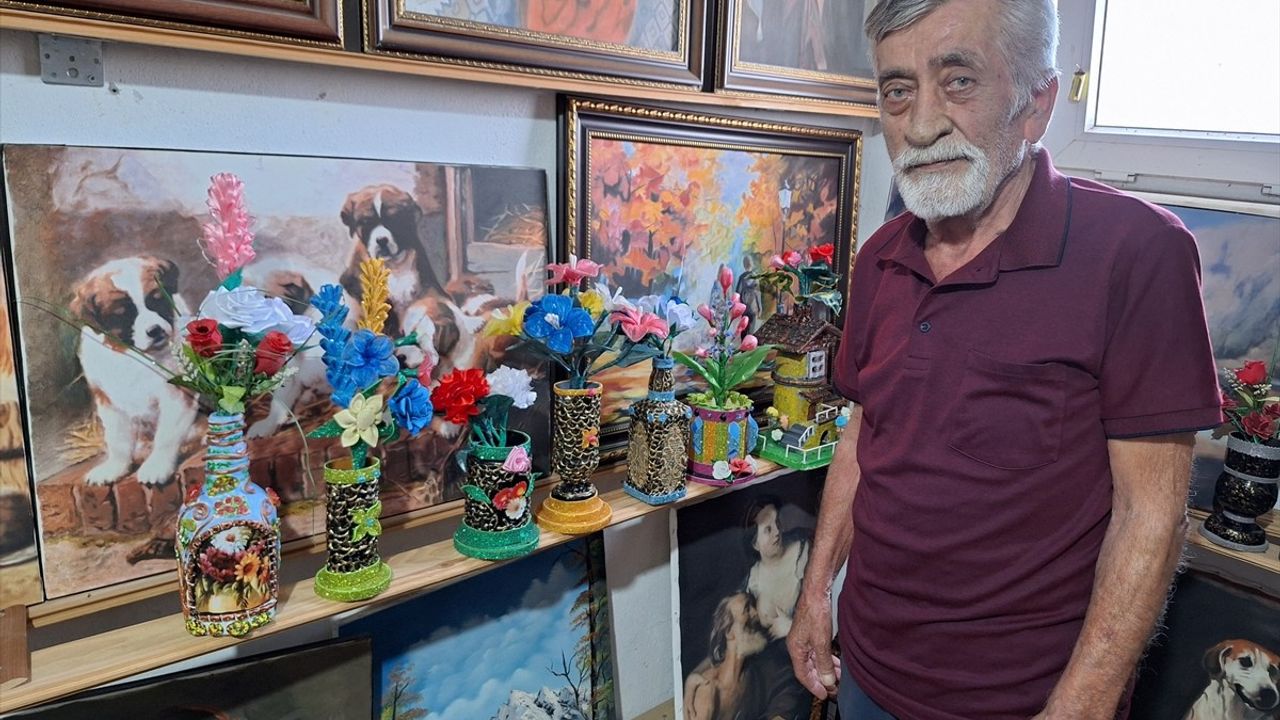 Zonguldaklı Emekli İşçi 15 Yıldır Kendi Atölyesinde Resim Yapıyor