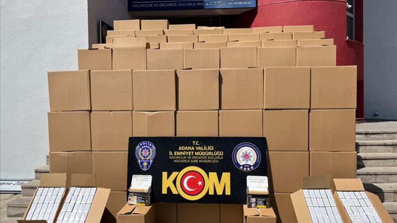 Adana'da 7 milyon 910 bin kaçak makaron yakalandı