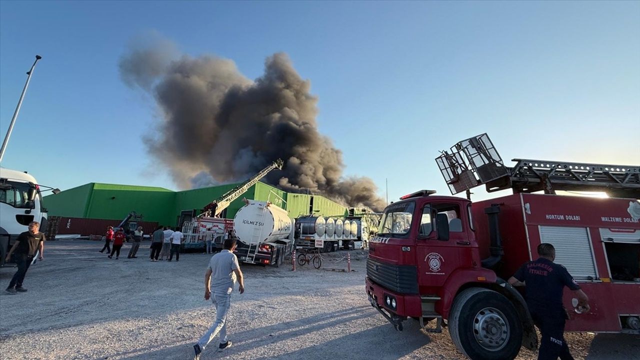 Balıkesir'de Süt Ürünleri Fabrikasında Yangın: Müdahale Devam Ediyor