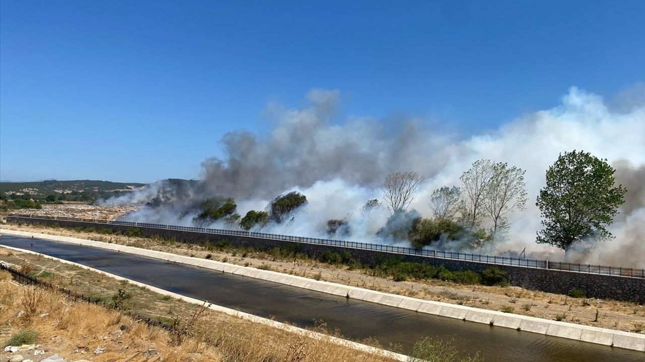 Çanakkale Ayvacık'ta Çöplükte Çıkan Yangın Ormana Sıçradı