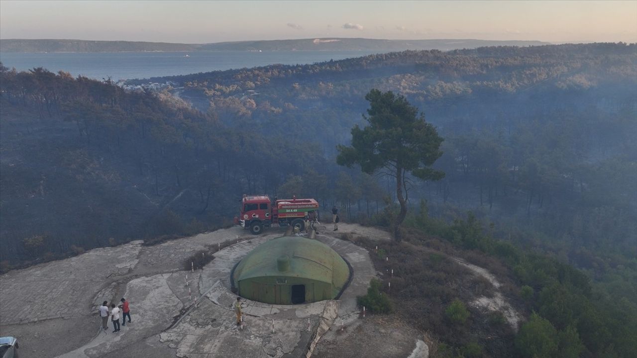 Çanakkale Orman Yangınına Müdahale Sürüyor