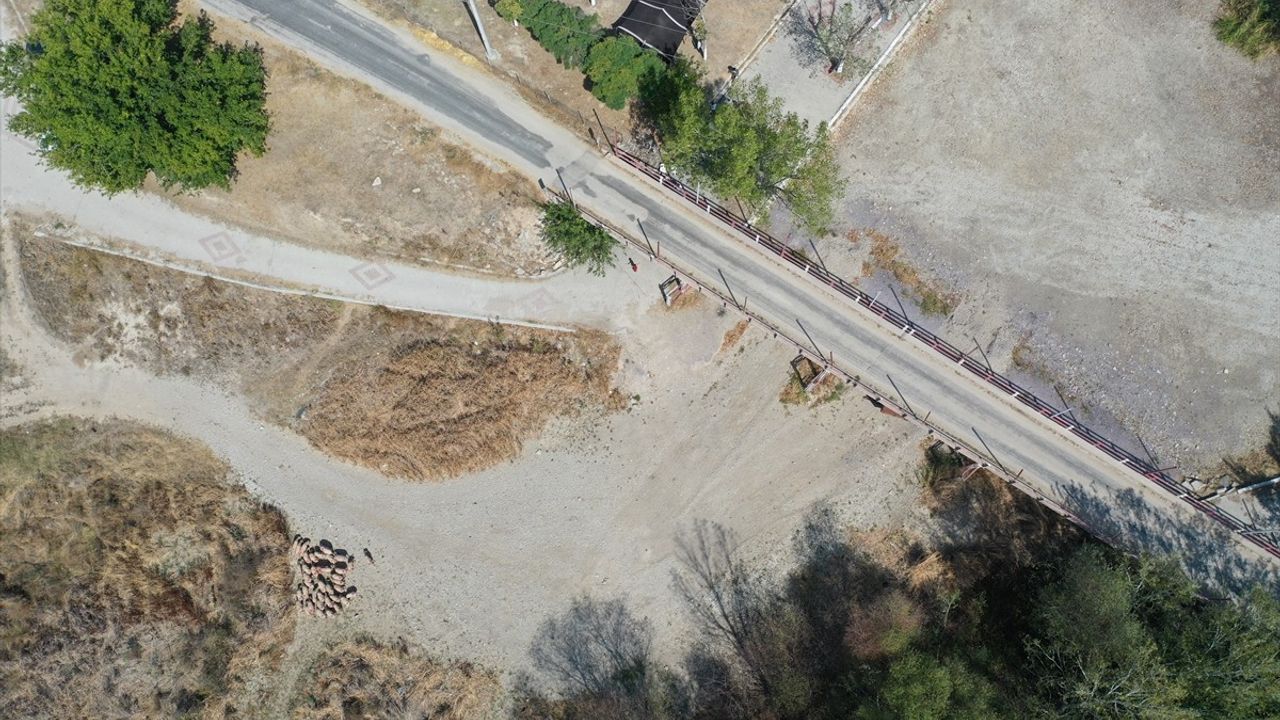 Denizli'de 852 yıllık Sudan Koyun Geçirme geleneği kuruyan nehir yatağında