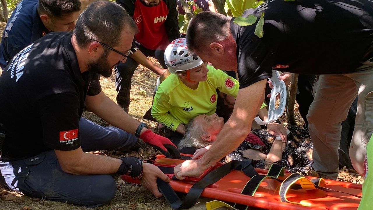 Düzce'de 2 Gündür Kayıp 81 Yaşındaki Kadın Fındık Bahçesinde Sağ Bulundu