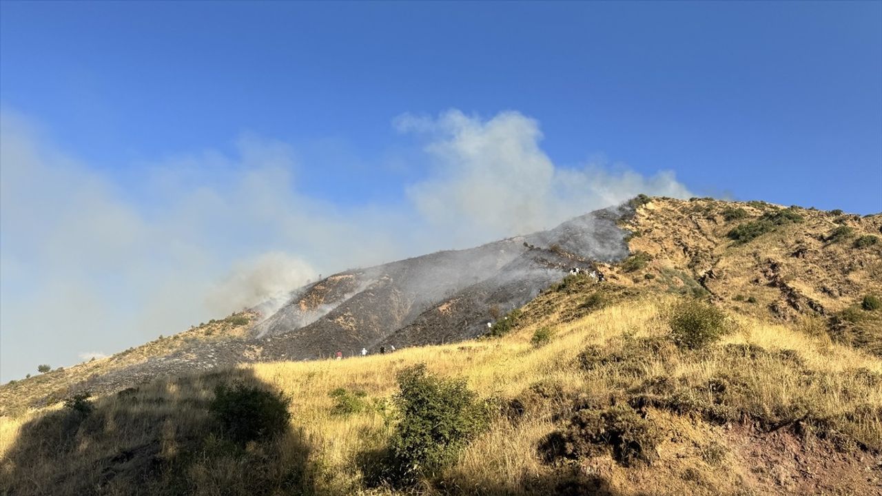 Erzurum Oltu'da Başaklı Mahallesi'nde Örtü Yangını Söndürüldü