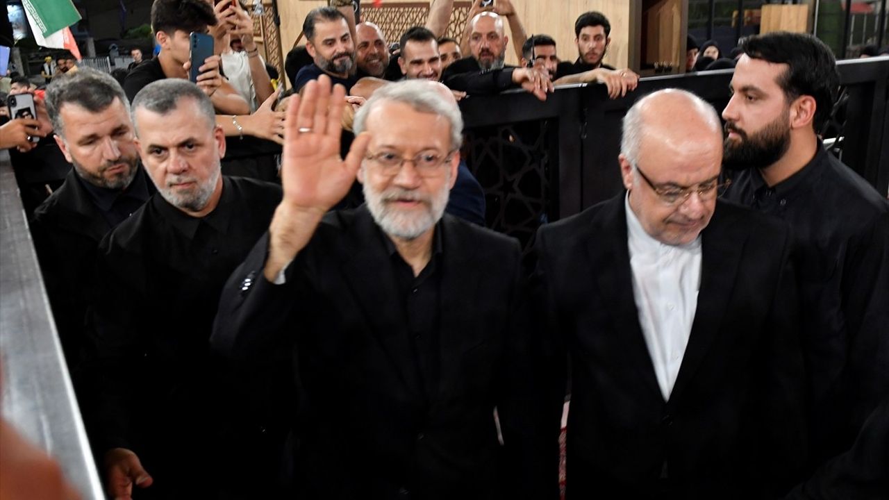 Laricani'den Nasrallah mezarında Hizbullah'a 'direnişe devam' çağrısı