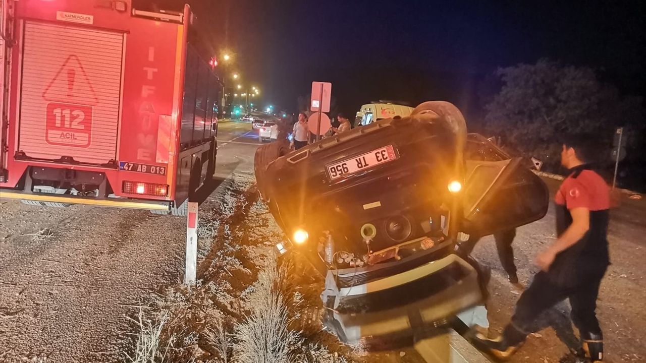 Mardin'de Devrilen Otomobilde 3 Kişi Yaralandı